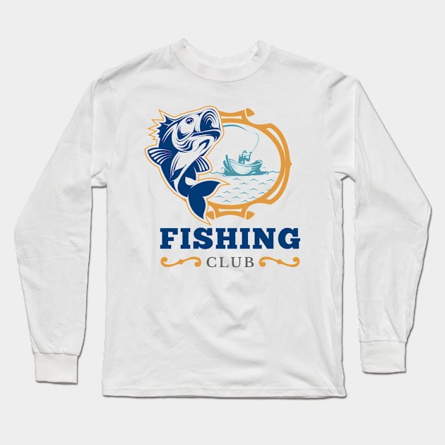 Fishing Club Long Sleeve T-Shirt by p308nx